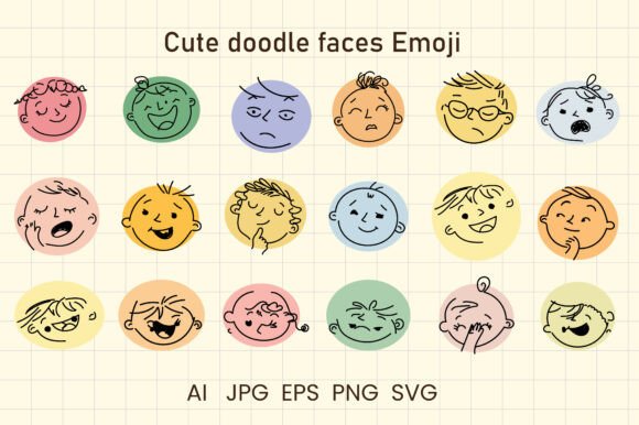Adding Playful Personality with the Cute Doodle Faces Emoji Bundle