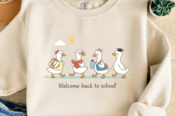 Adorable Duck Design: Welcome Back to School Shirt PNG