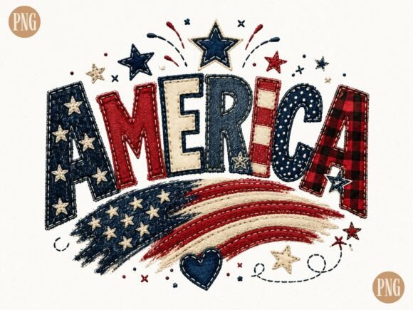 America Retro Flag Patchwork Patriotic P: A Design Asset for Bold Projects