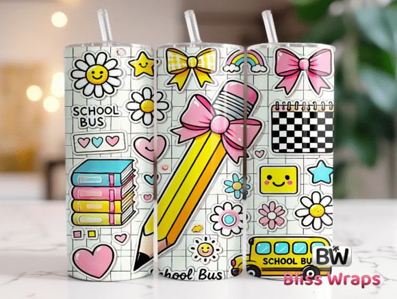 Back to School Tumbler Wrap: A Playful Design Asset for the Season