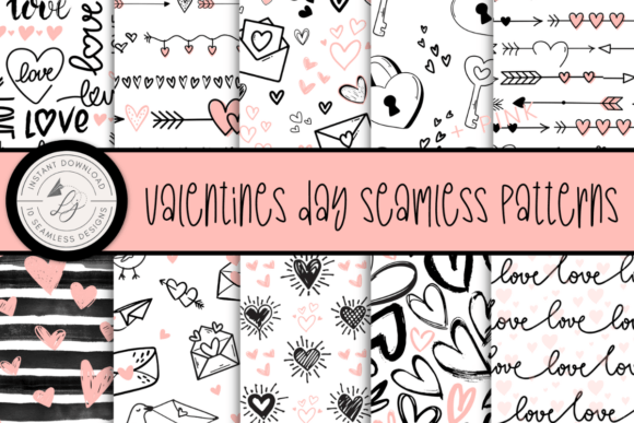 Black and Pink Valentines Day Patterns for Every Project