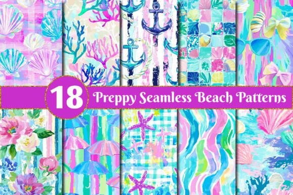Capturing Coastal Charm with Preppy Seamless Beach Patterns