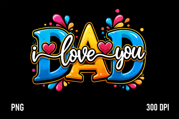 Celebrate Dad with a Bold I Love You Dad Fathers Day PNG