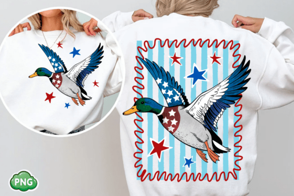 Celebrate with the 4th of July Mallard Duck Boy PNG