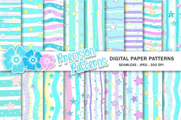 Cute Stars and Stripes Pattern: A Versatile Digital Paper Set