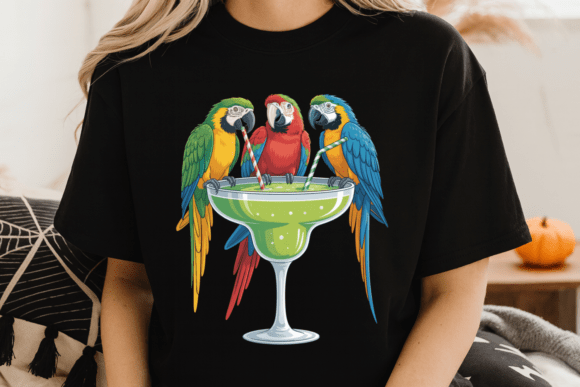 Funny Parrot Cocktail Summer PNG: Tropical Fun for Designs
