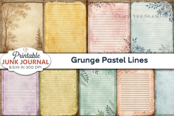 Grunge Pastel Lines Junk Journal Pages: A Designer's Guide