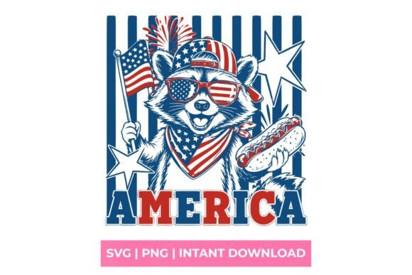Patriotic Raccoon America 4th of July: A Charming SVG for Independence Day