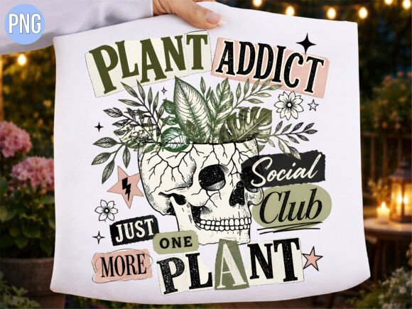 Retro Plant Addict Skull Social Club PNG: A Designer's Edge