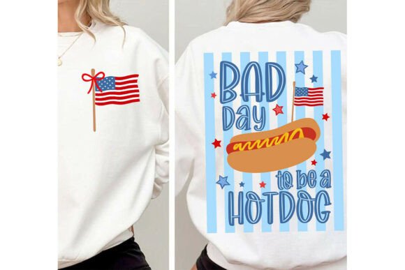 Stripes Bad Day to Be a Hotdog: A Retro Patriotic Design Asset
