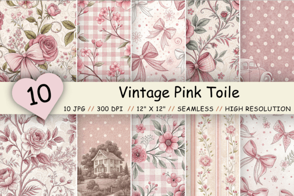 The Timeless Appeal of Vintage Pink Toile Digital Paper