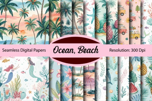 Transform Your Projects with Ocean, Beach Seamless Digital Paper