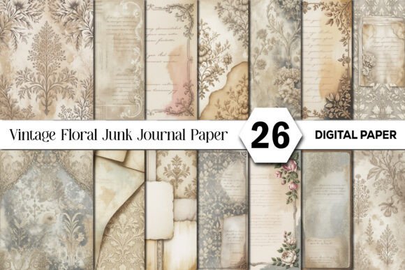 Vintage Floral Junk Journal Background: A Digital Toolkit for Timeless Design