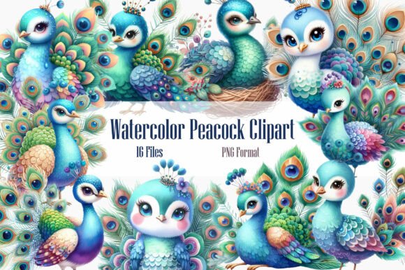 Watercolor Peacock Clipart: A Complete Creative Kit
