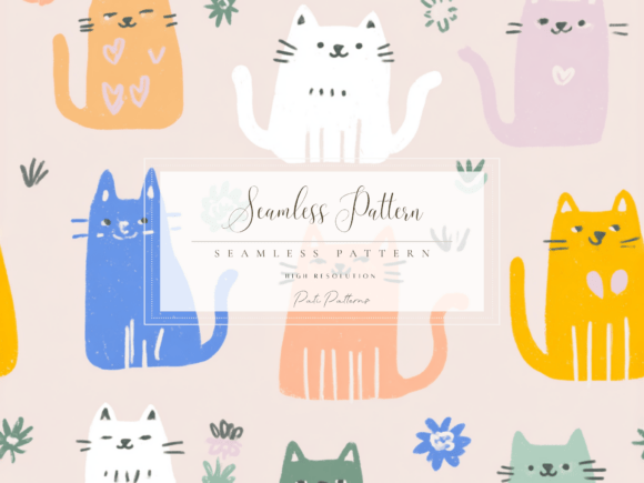 Whimsical Cats Seamless Pattern PNG: A Designer's Delight